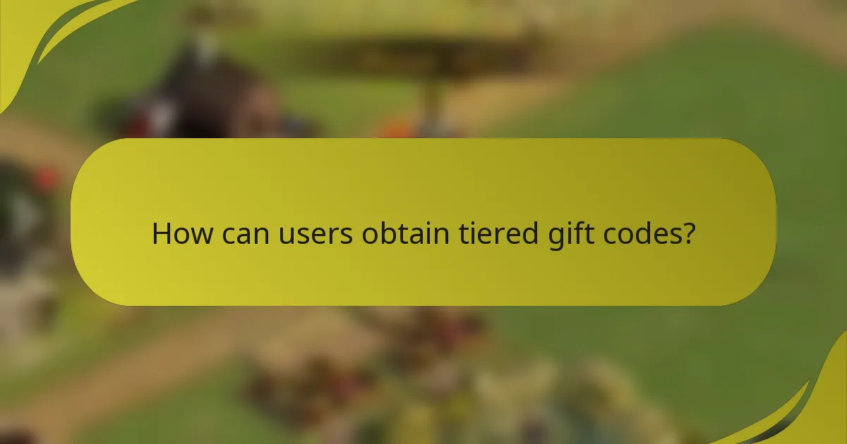 How can users obtain tiered gift codes?