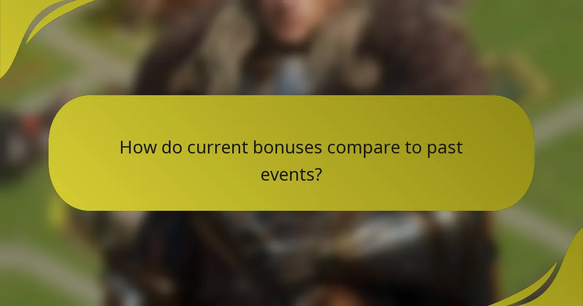 How do current bonuses compare to past events?