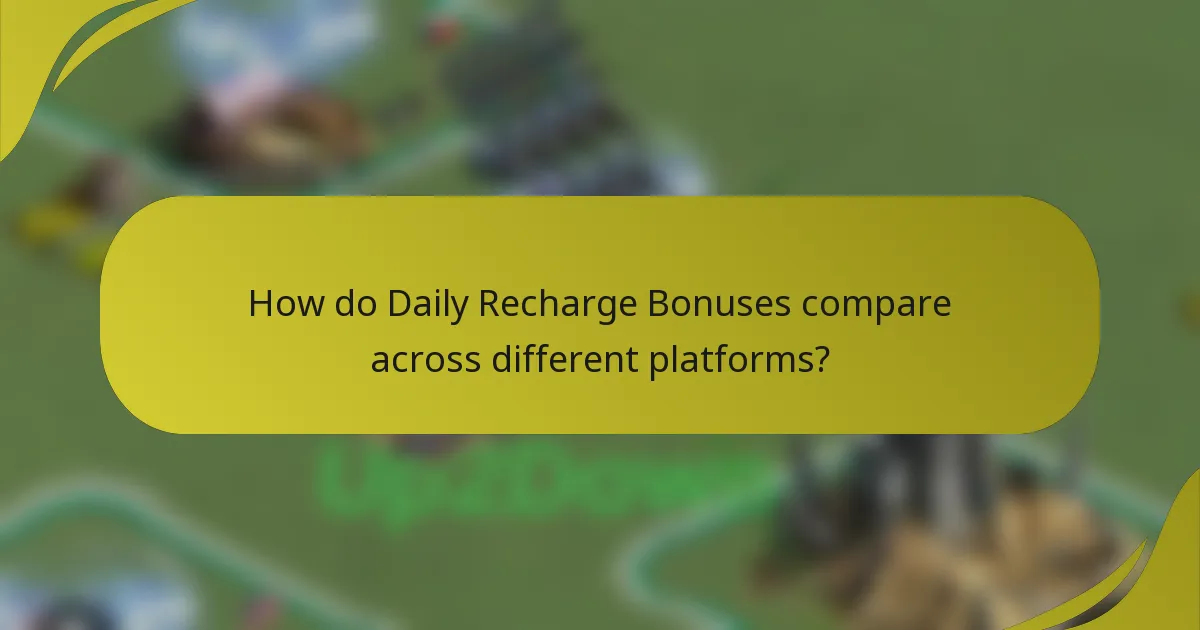 How do Daily Recharge Bonuses compare across different platforms?