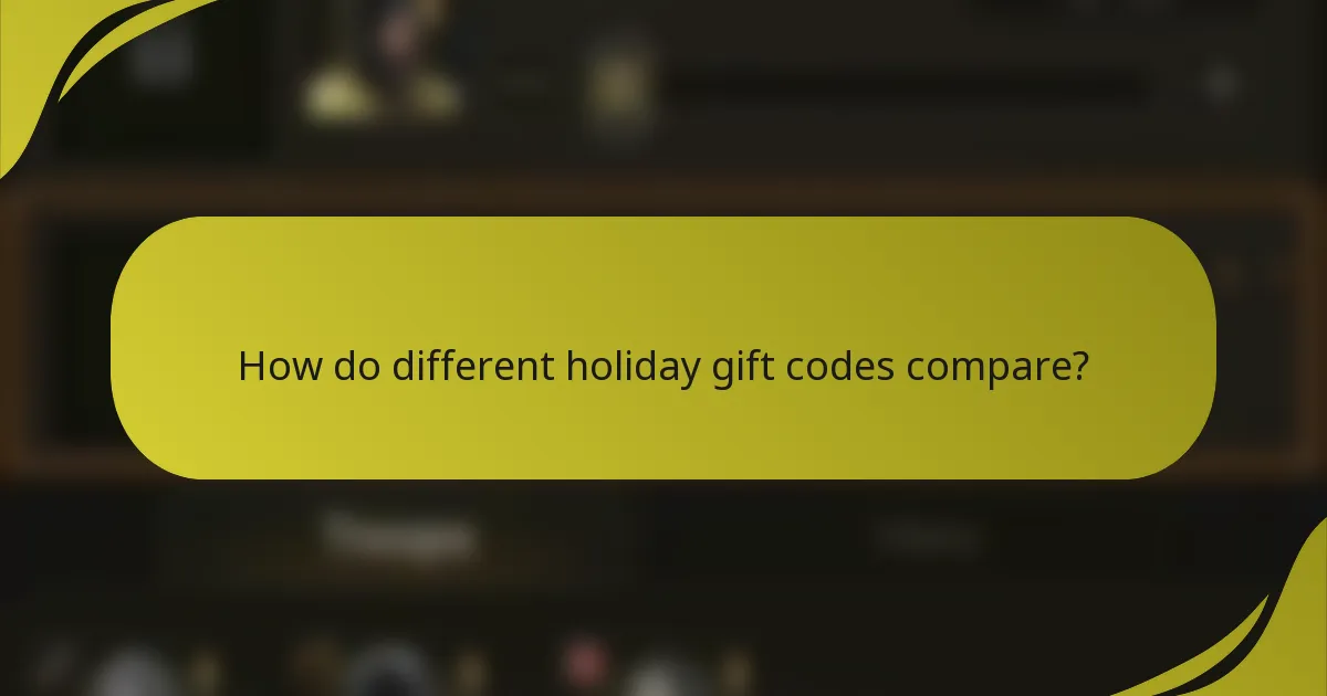 How do different holiday gift codes compare?
