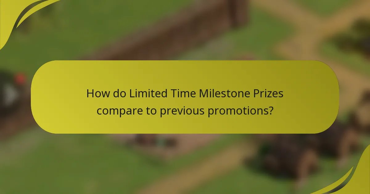 How do Limited Time Milestone Prizes compare to previous promotions?