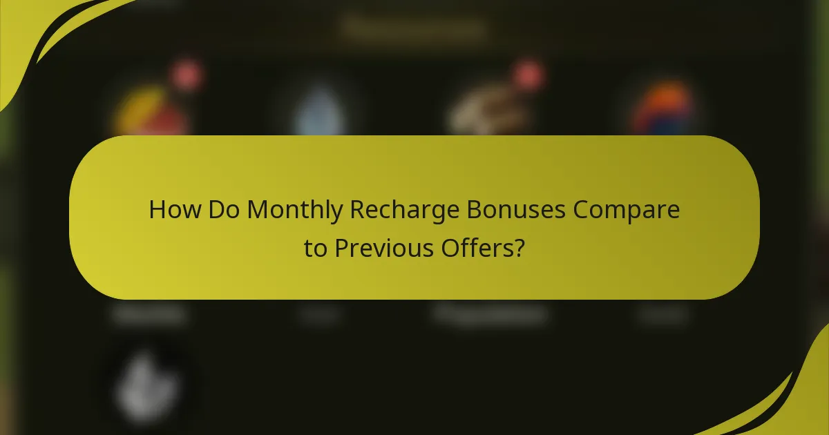 How Do Monthly Recharge Bonuses Compare to Previous Offers?