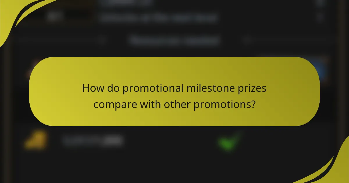 How do promotional milestone prizes compare with other promotions?