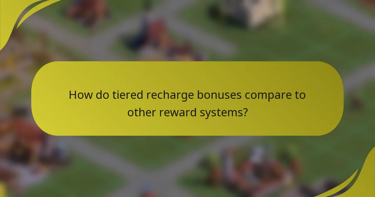 How do tiered recharge bonuses compare to other reward systems?